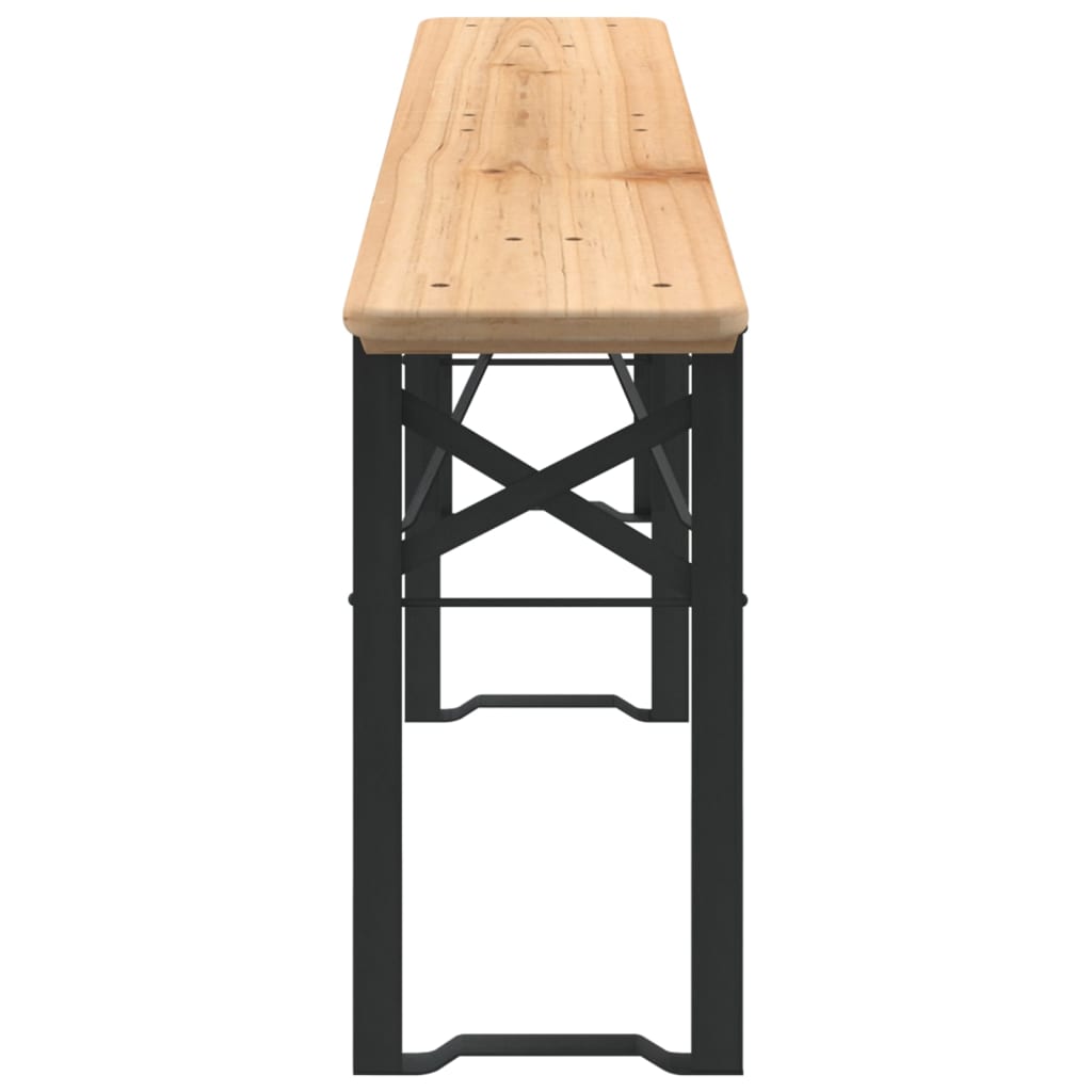 Ensemble de tables à bière pliantes 3 pcs bois massif de sapin - XIOS