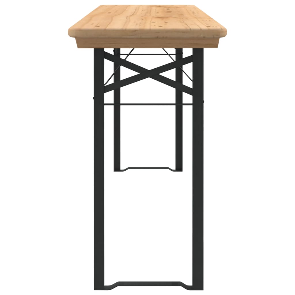 Ensemble de tables à bière pliantes 3 pcs bois massif de sapin - XIOS