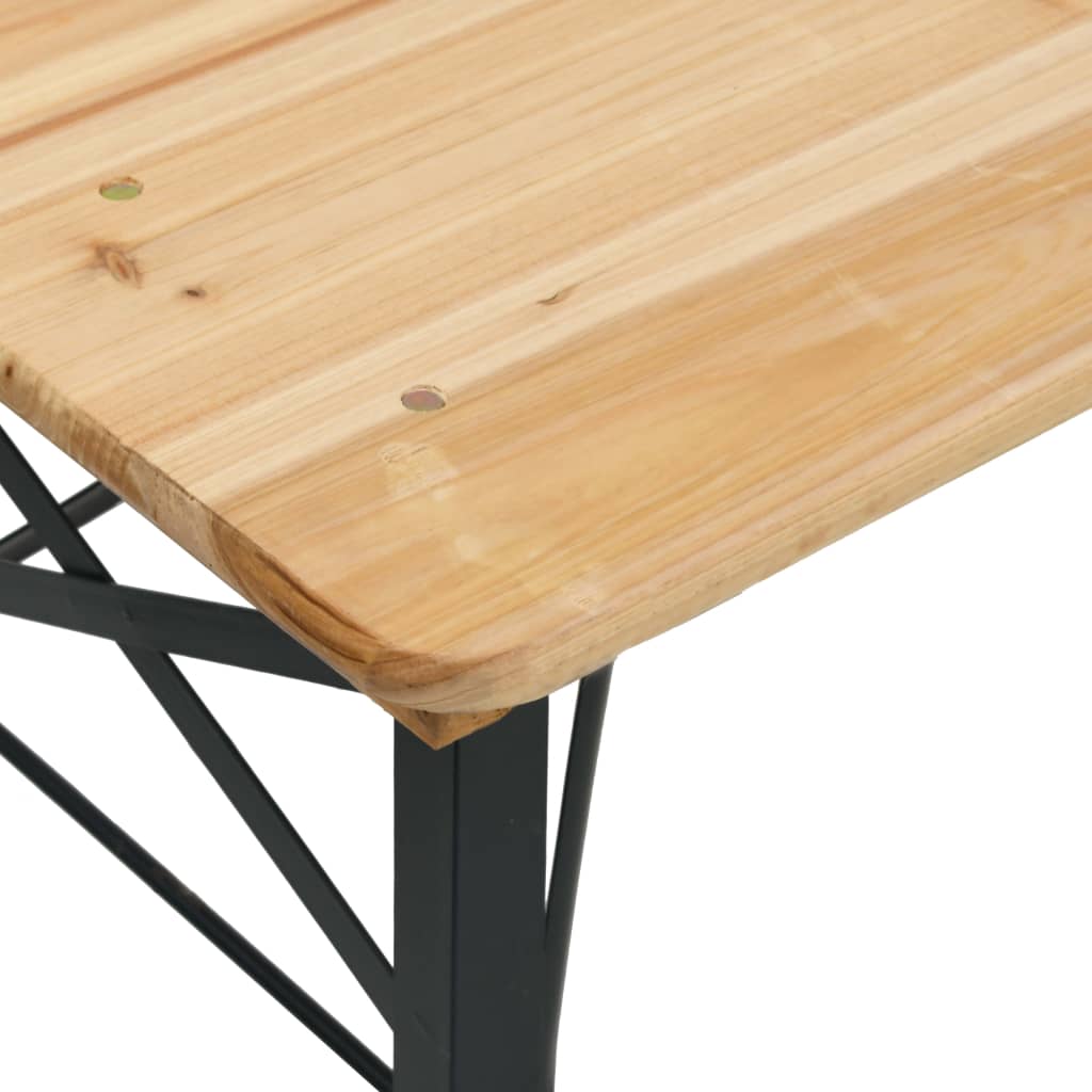 Ensemble de tables à bière pliantes 3 pcs bois massif de sapin - XIOS