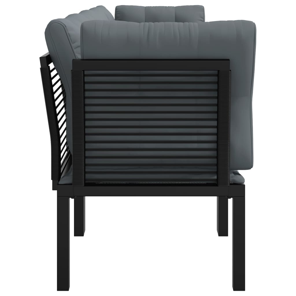 Salon de jardin 4 pcs noir et gris résine tressée - XIOS