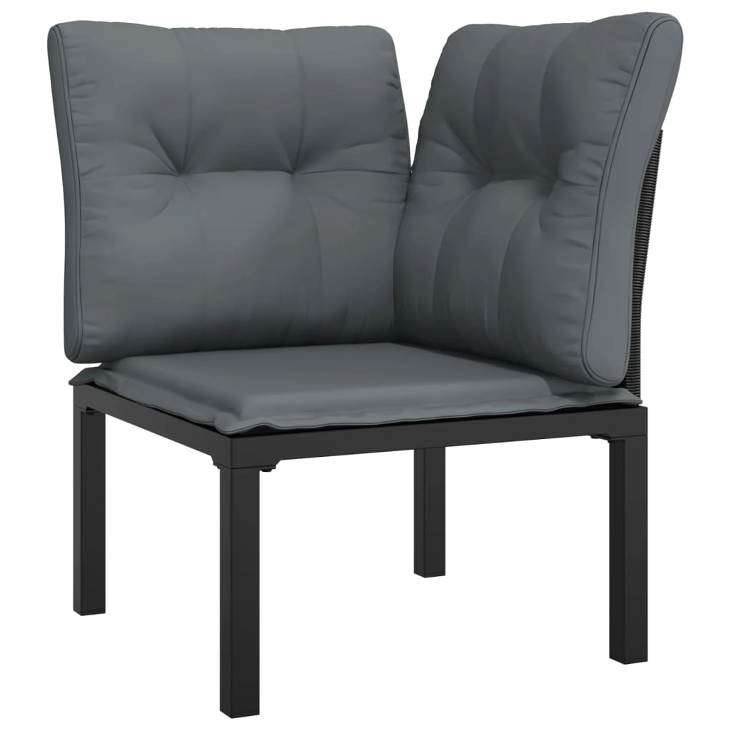 Salon de jardin 4 pcs noir et gris résine tressée - XIOS
