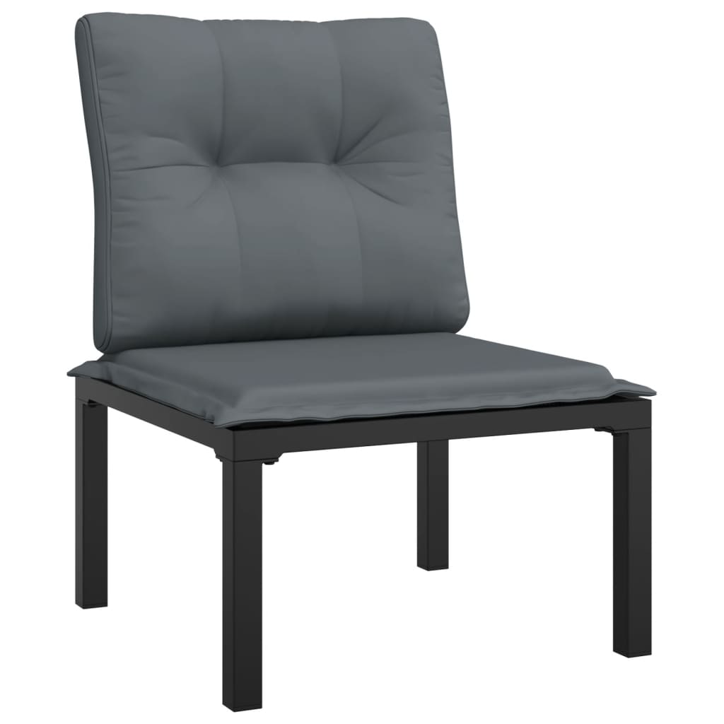 Salon de jardin 4 pcs noir et gris résine tressée - XIOS