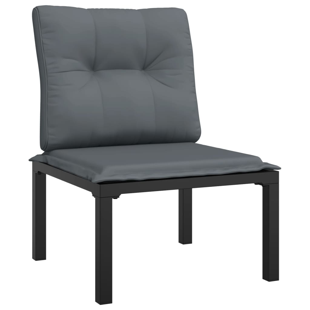 Salon de jardin 4 pcs noir et gris résine tressée - XIOS