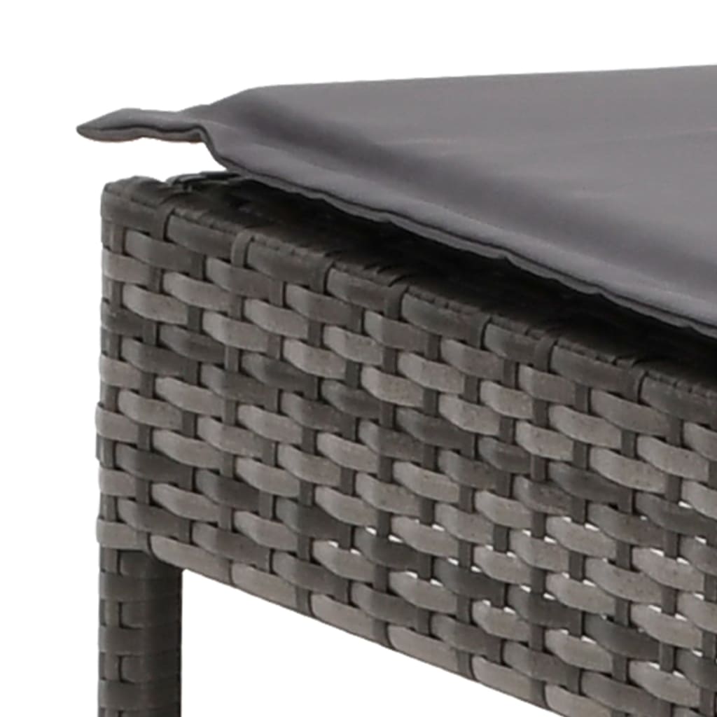 Chaise longue avec coussin gris résine tressée - XIOS