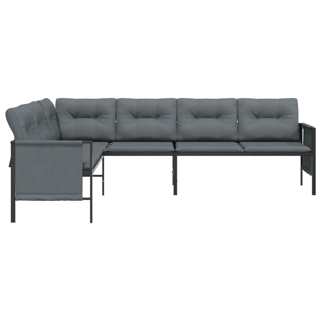 Canapé d'angle de jardin anthracite acier et textilène - XIOS