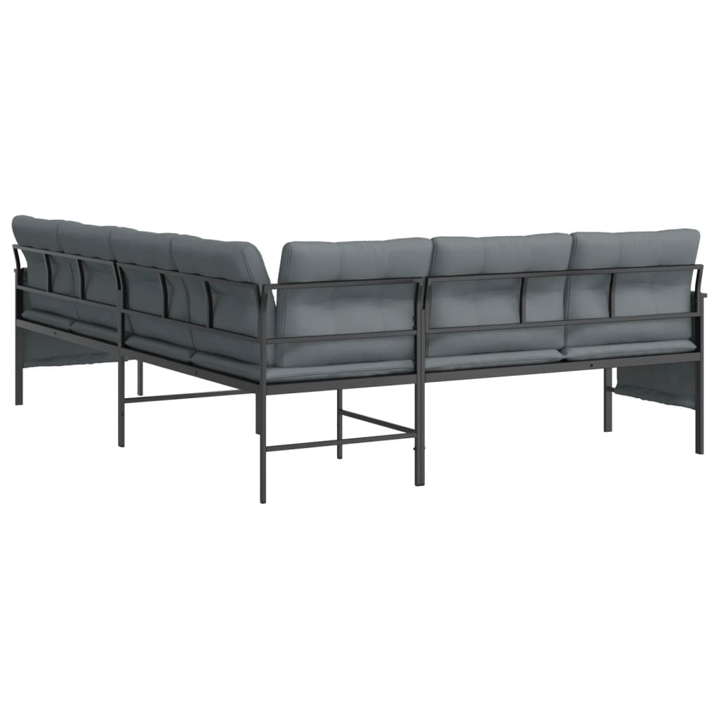 Canapé d'angle de jardin anthracite acier et textilène - XIOS