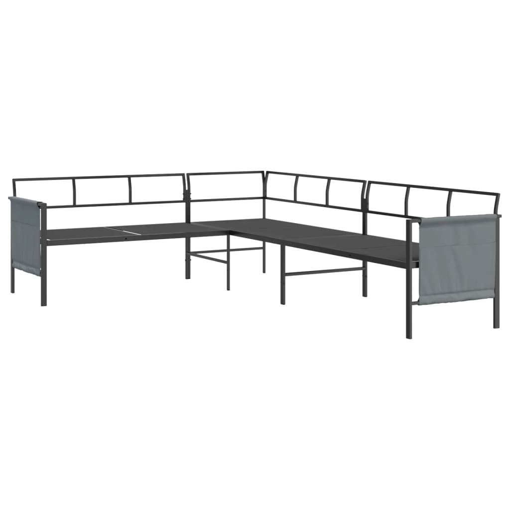 Canapé d'angle de jardin anthracite acier et textilène - XIOS