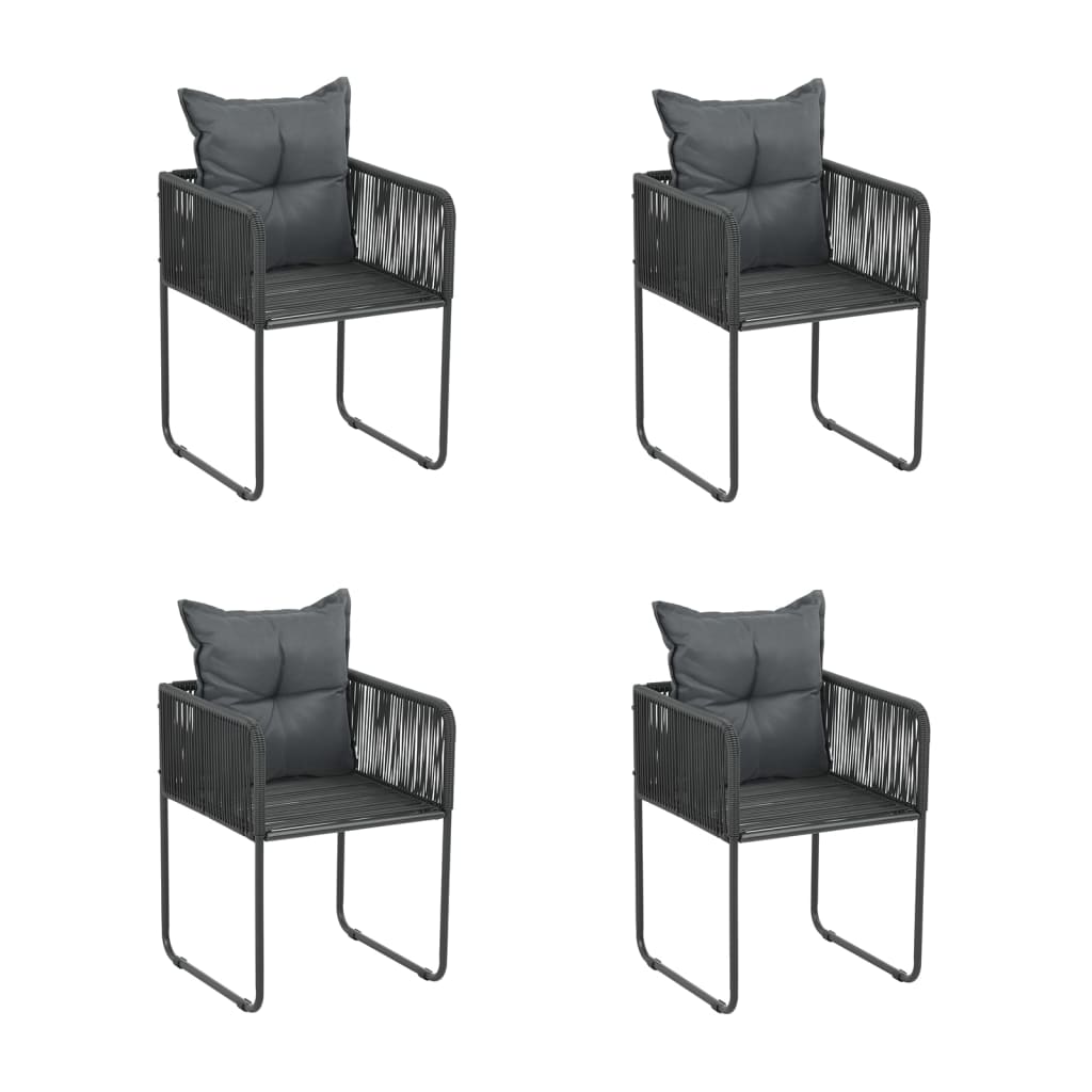 Ensemble à manger de jardin 5 pcs Noir