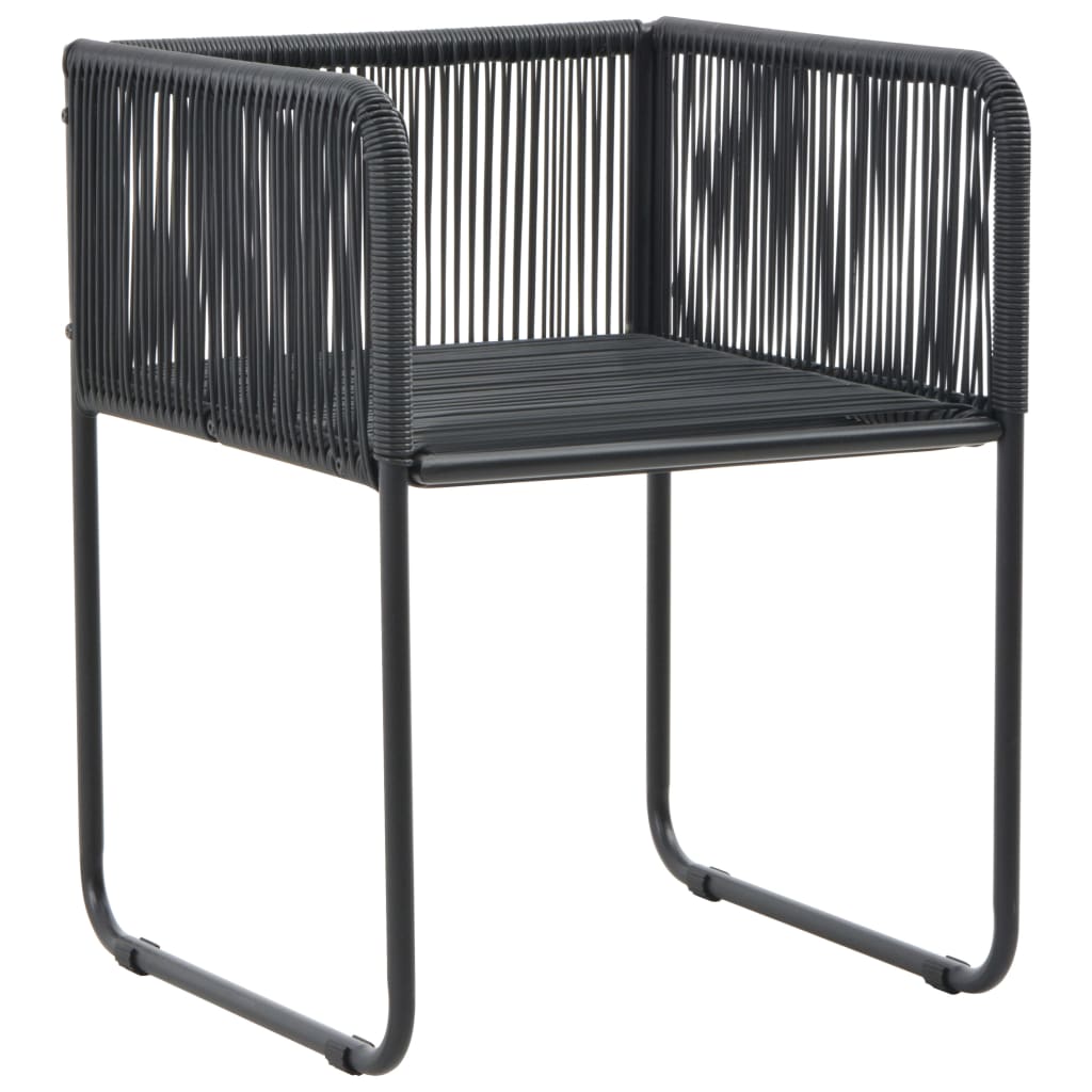 Ensemble à manger de jardin 7 pcs Noir
