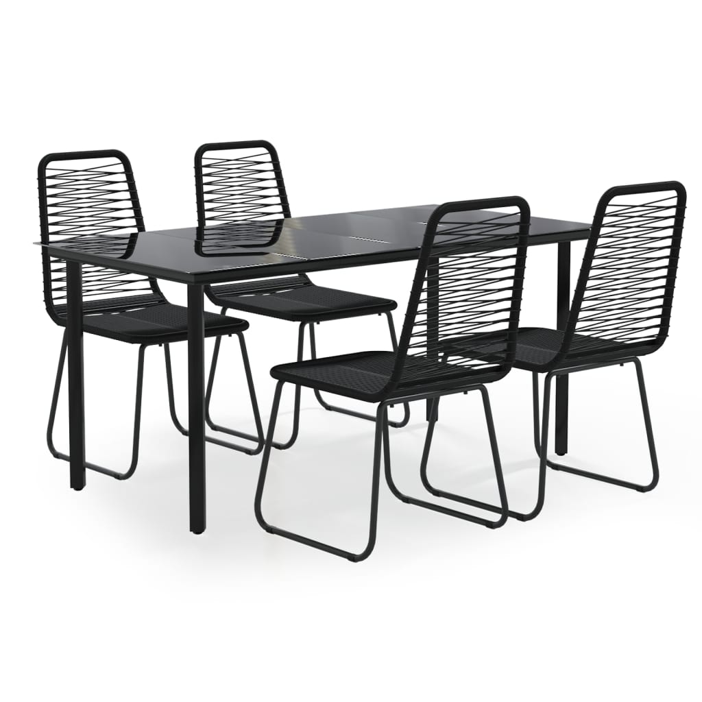 Ensemble à manger de jardin 5 pcs Noir