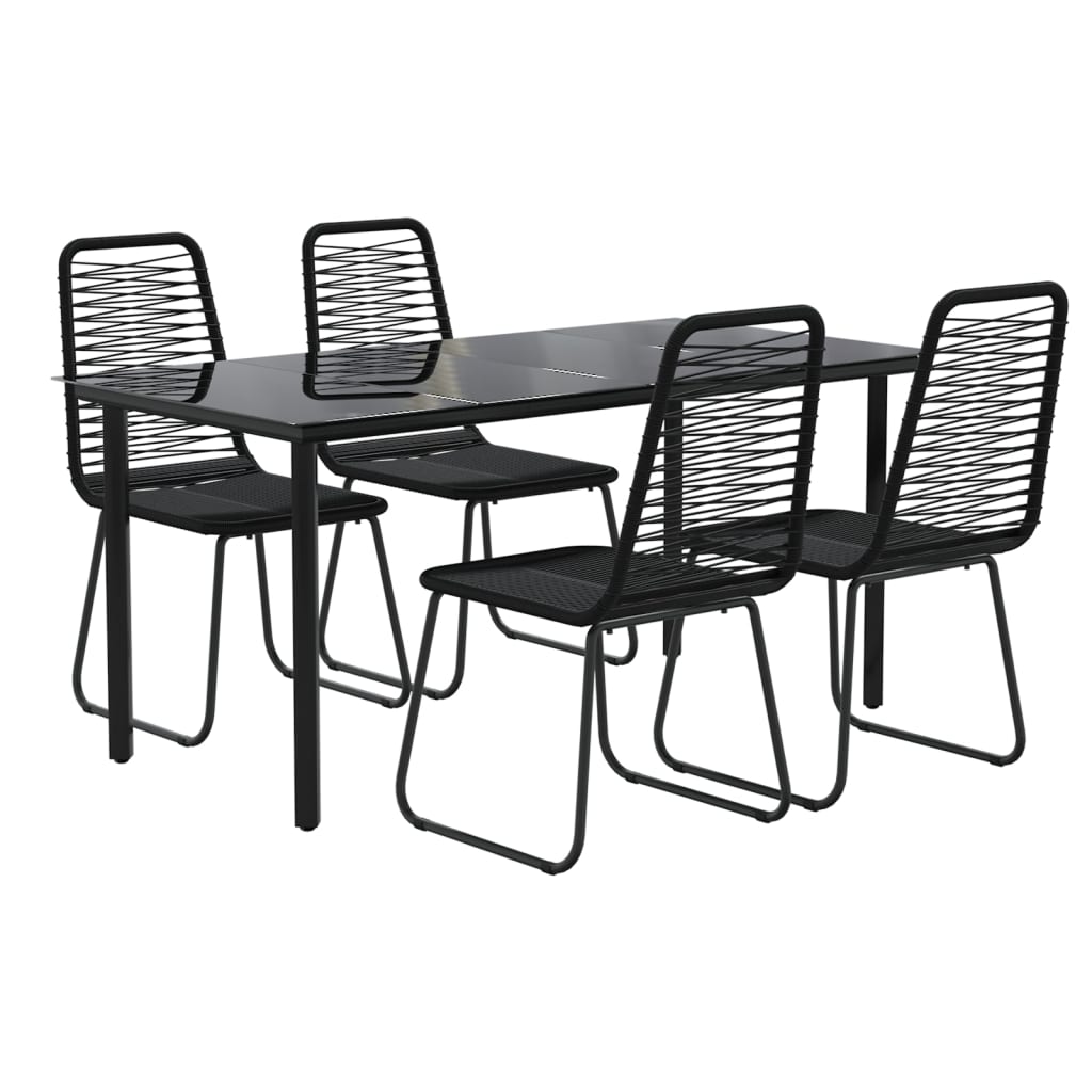 Ensemble à manger de jardin 5 pcs Noir