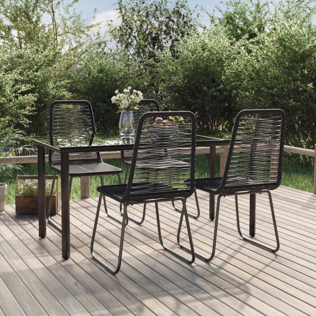 Ensemble à manger de jardin 5 pcs Noir