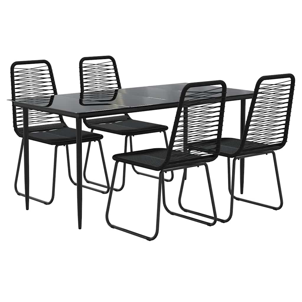 Ensemble à manger de jardin 5 pcs Noir
