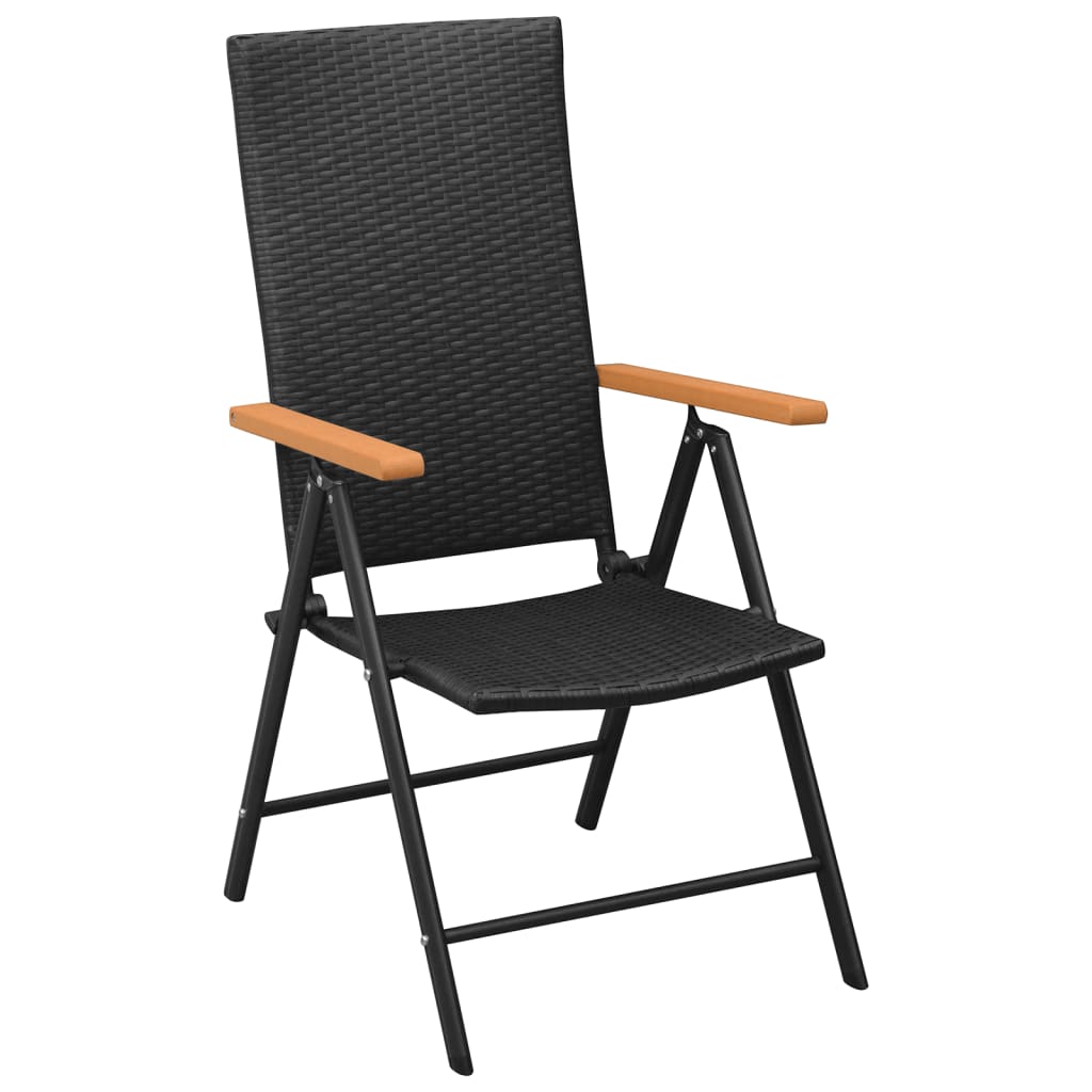 Ensemble à manger de jardin 5 pcs Noir et marron Résine tressée - XIOS