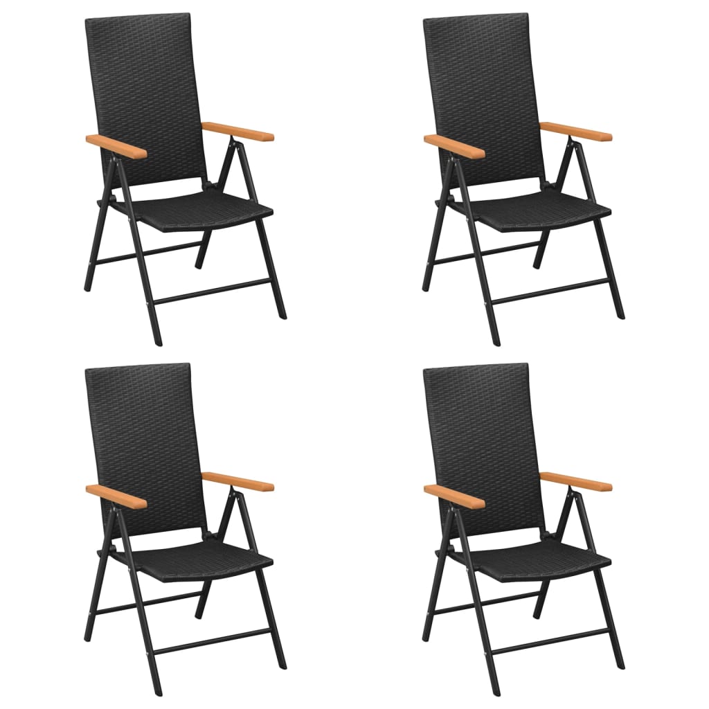 Ensemble à manger de jardin 5 pcs Noir et marron Résine tressée - XIOS