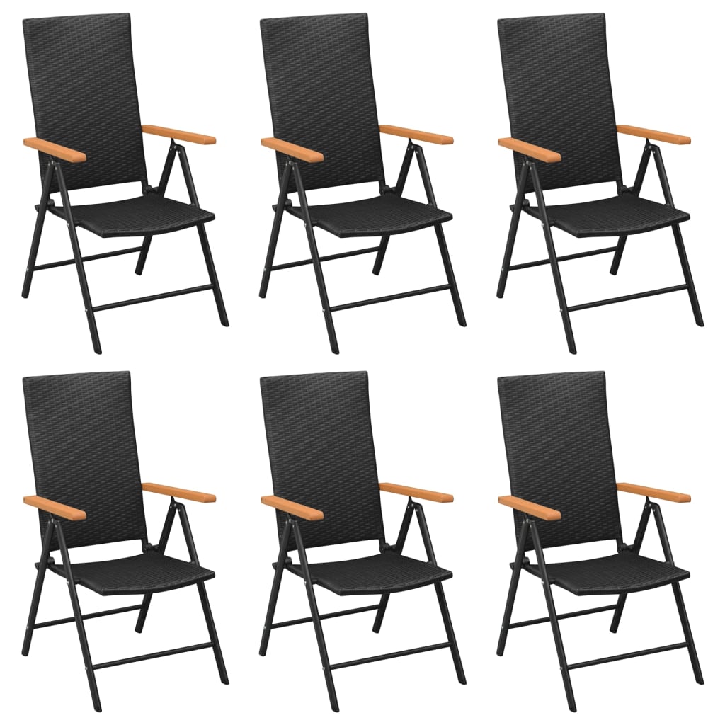 Ensemble à manger de jardin 7 pcs Noir et marron Résine tressée - XIOS