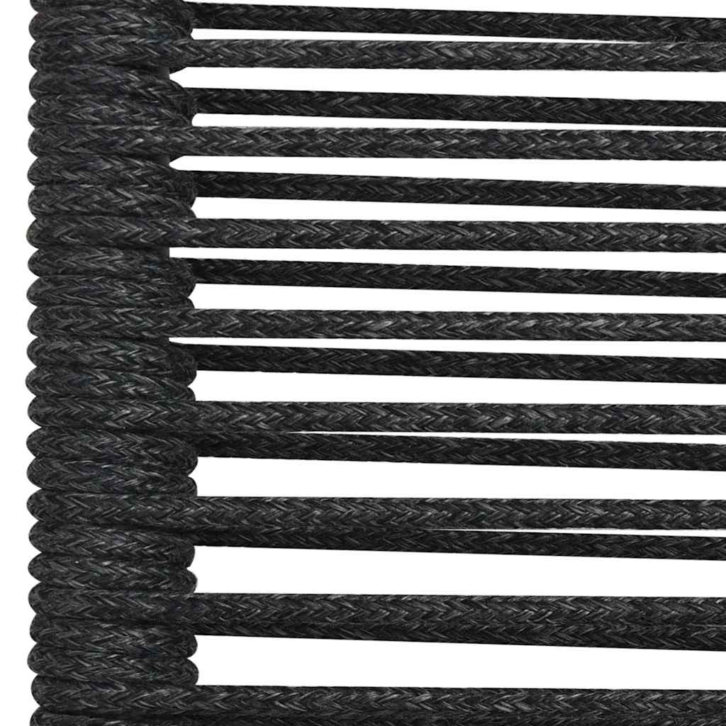 Ensemble à manger de jardin 5 pcs Noir Corde de coton et acier