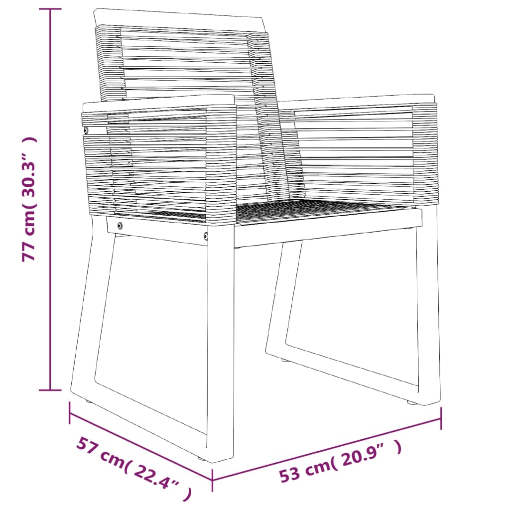 Ensemble à manger de jardin 7 pcs Noir Rotin PVC