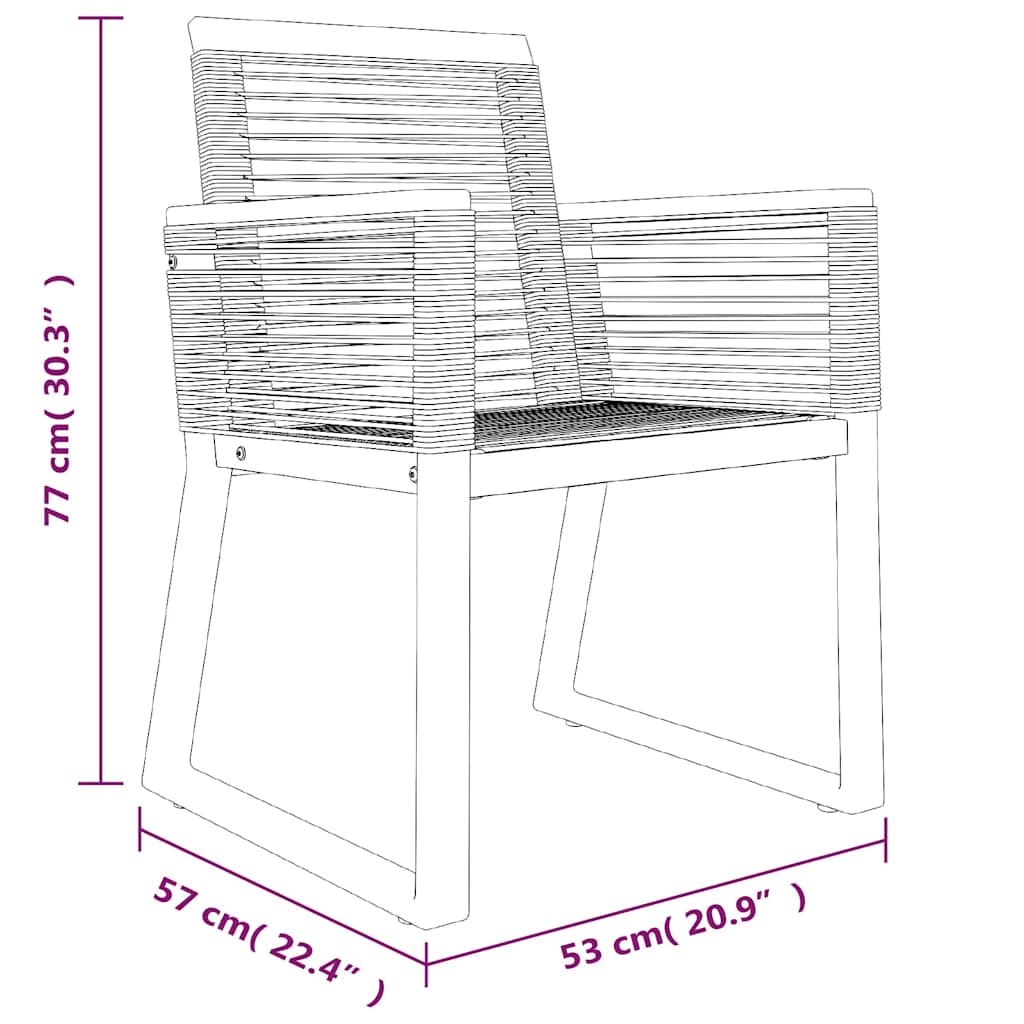 Ensemble à manger de jardin 7 pcs Noir Rotin PVC