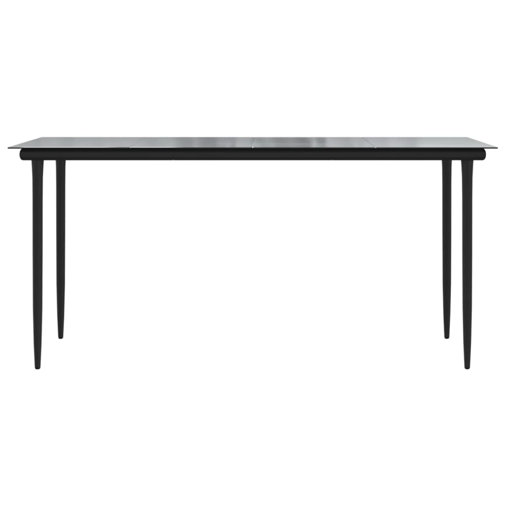Ensemble à manger de jardin 5 pcs Noir Rotin PVC