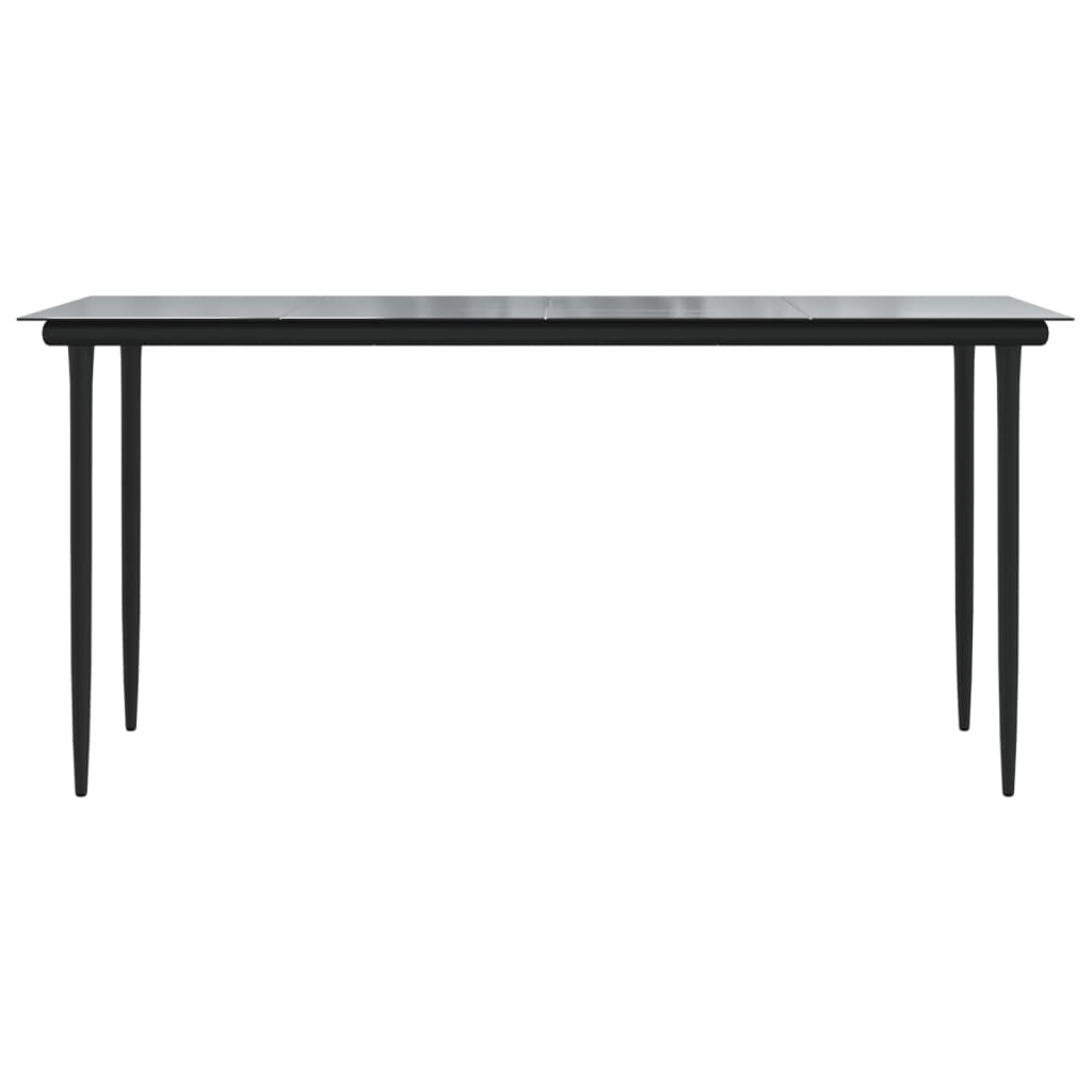 Ensemble à manger de jardin 7 pcs Noir Rotin PVC