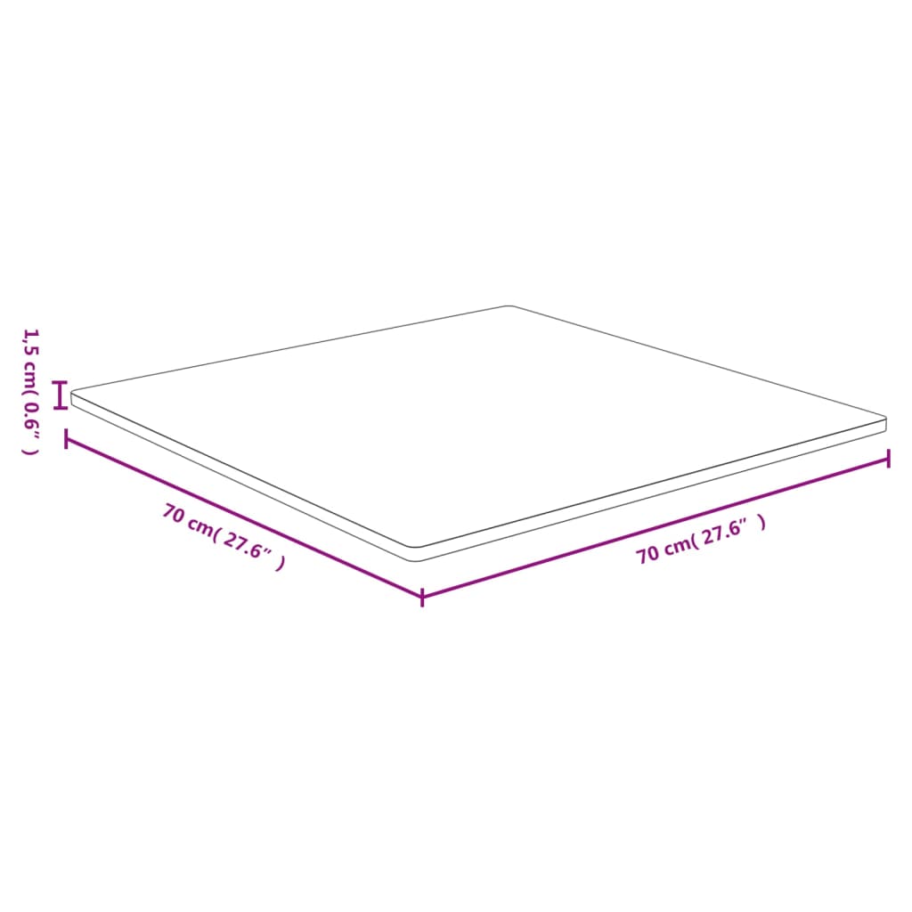 Dessus de table 70x70x1,5 cm bambou - XIOS