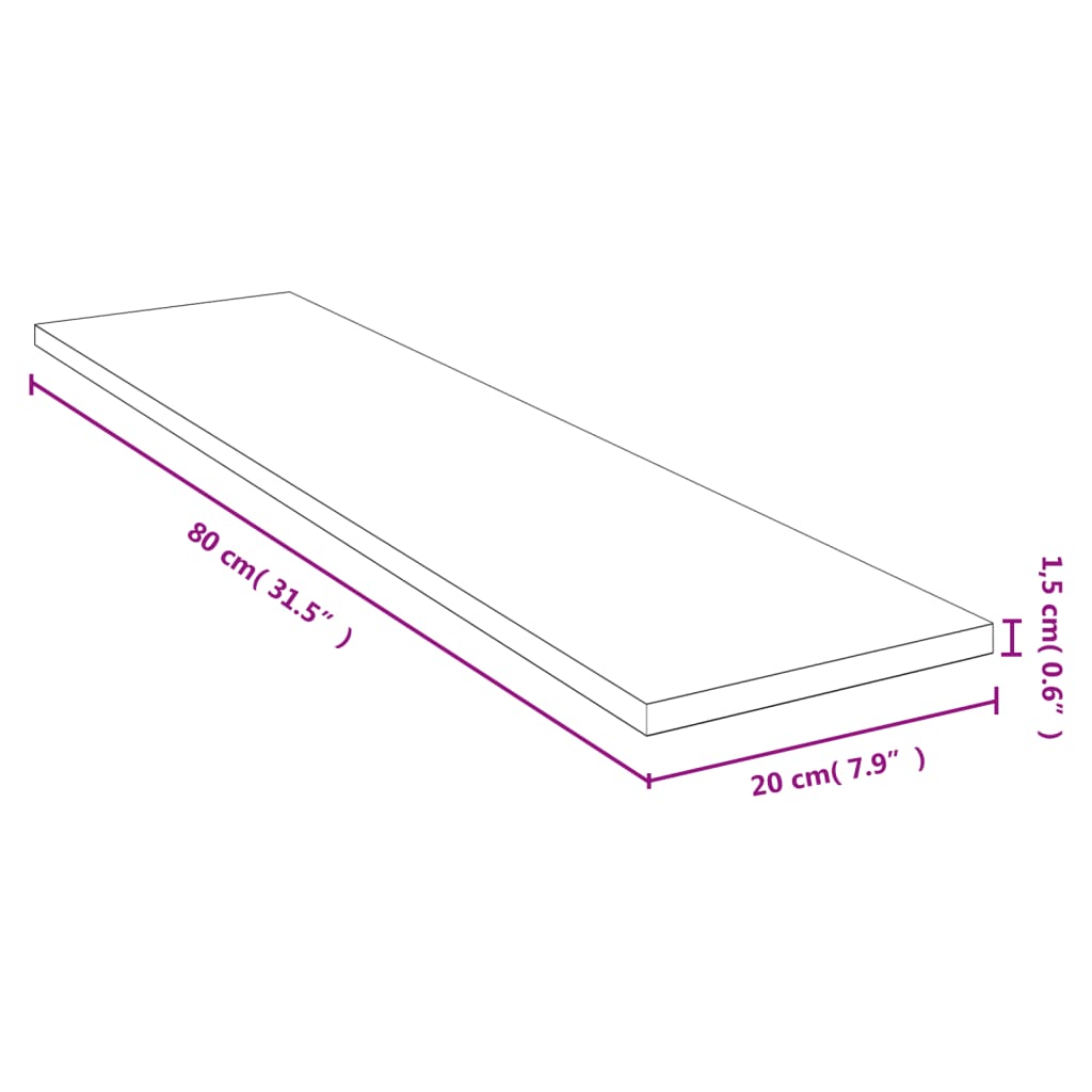 Étagère murale 80x20x1,5 cm bambou - XIOS