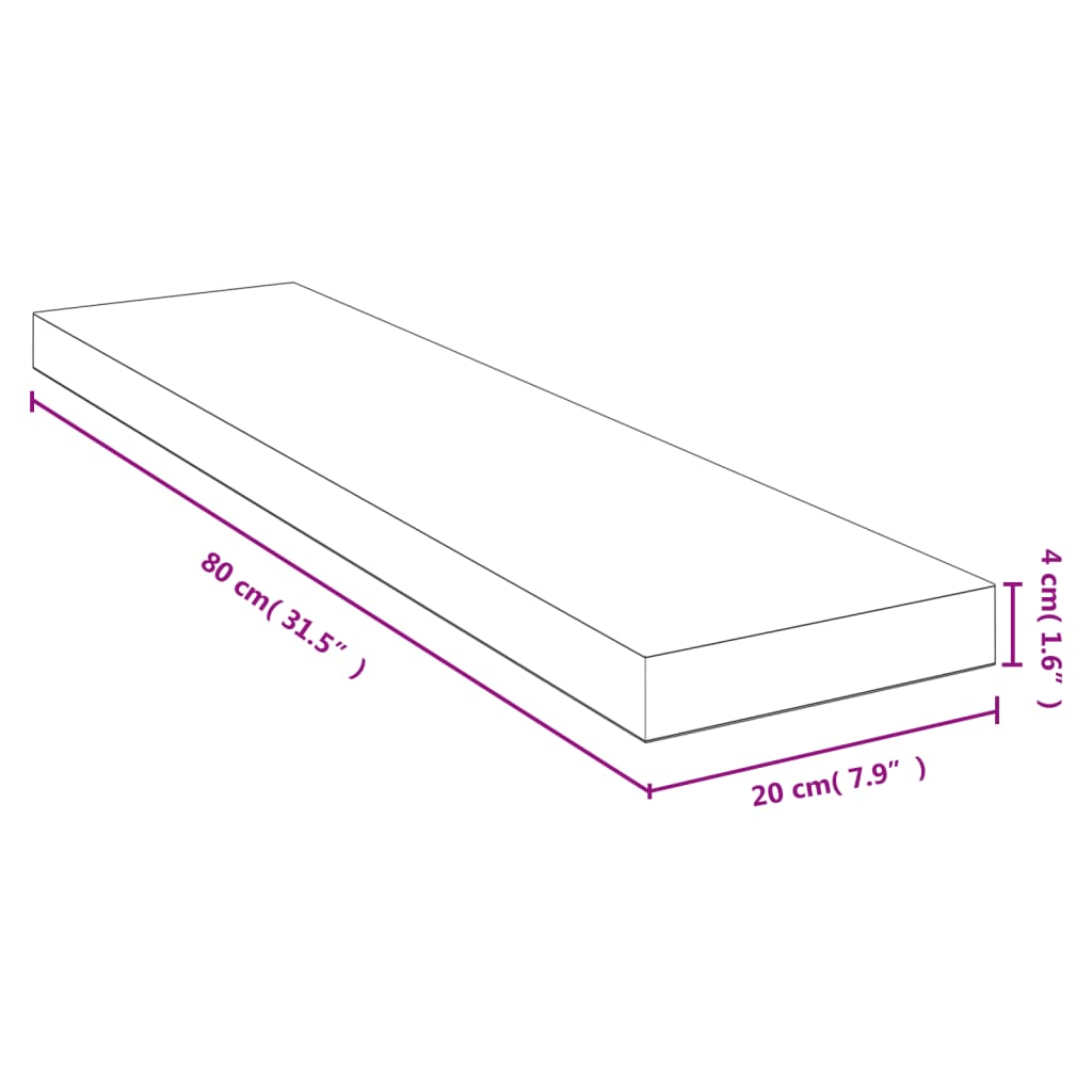 Étagère murale 80x20x4 cm bambou - XIOS