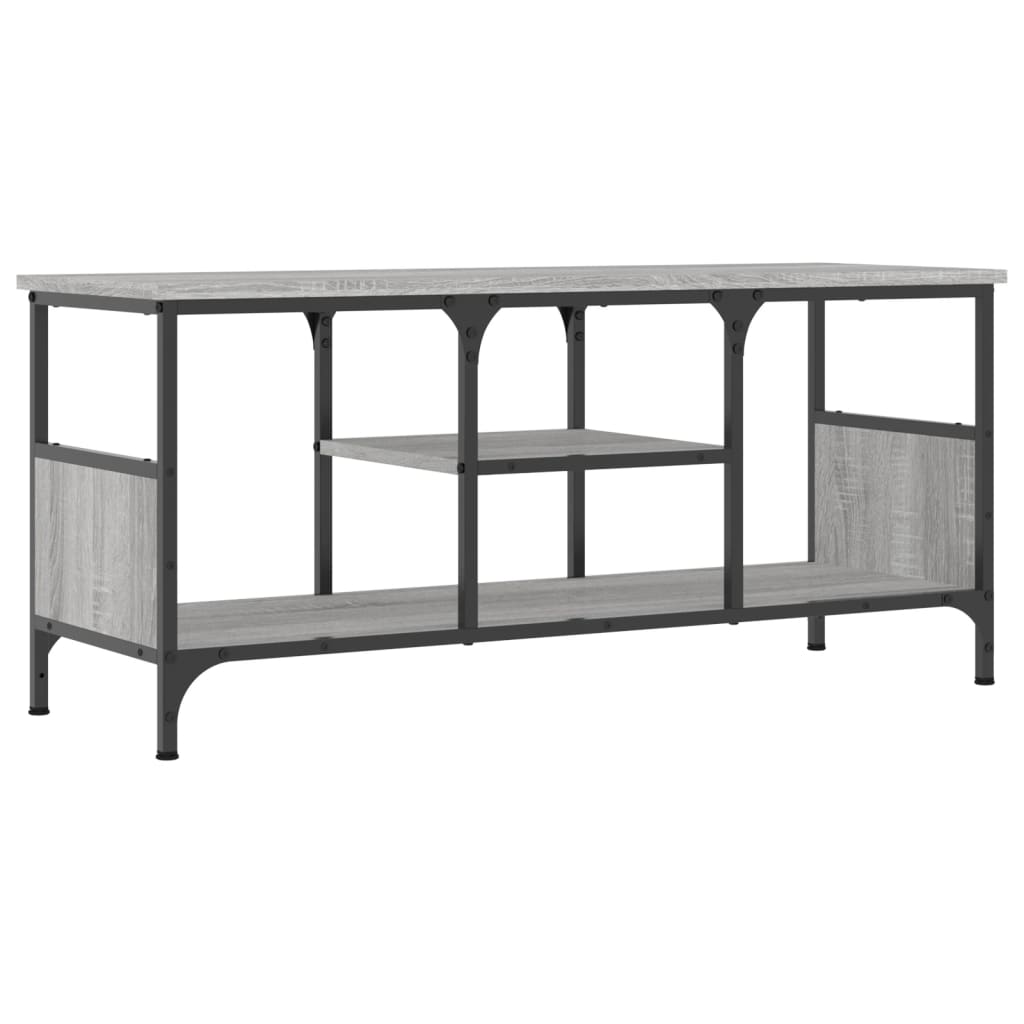 Meuble TV sonoma gris 100x35x45 cm bois d'ingénierie et fer - XIOS