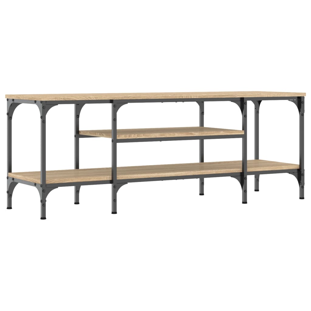 Meuble TV chêne sonoma 121x35x45 cm bois d'ingénierie et fer - XIOS