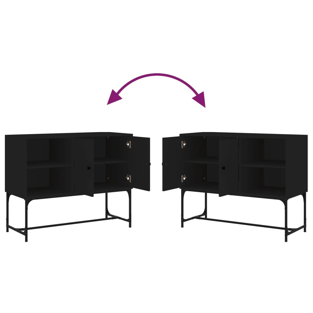 Buffet noir 100x40x79,5 cm bois d'ingénierie - XIOS