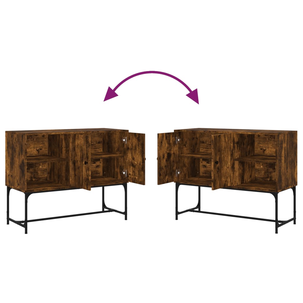 Buffet chêne fumé 100x40x79,5 cm bois d'ingénierie - XIOS