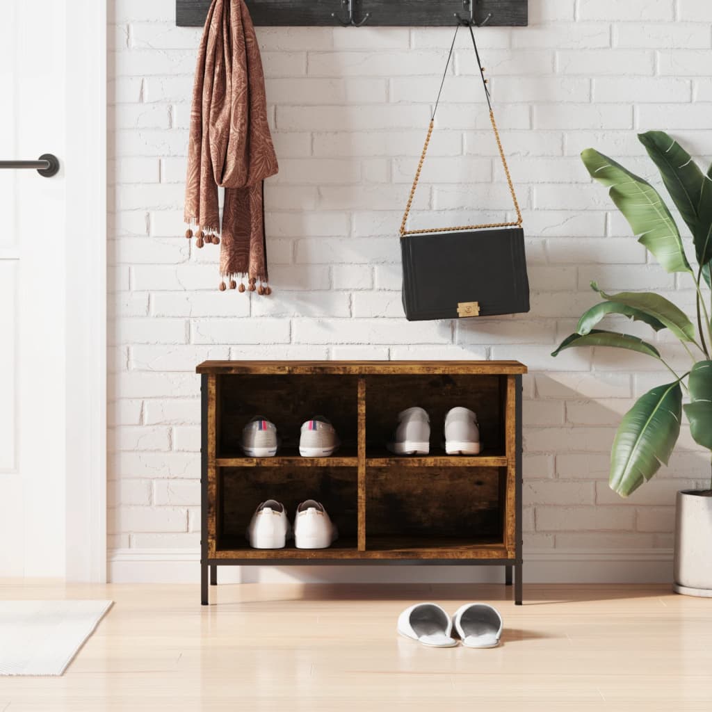 Armoire à chaussures chêne fumé 69x35x50 cm bois d'ingénierie - XIOS