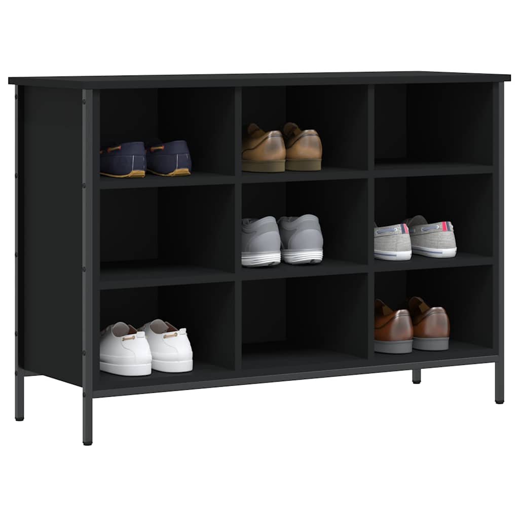 Armoire à chaussures noir 100x35x70 cm bois d'ingénierie - XIOS