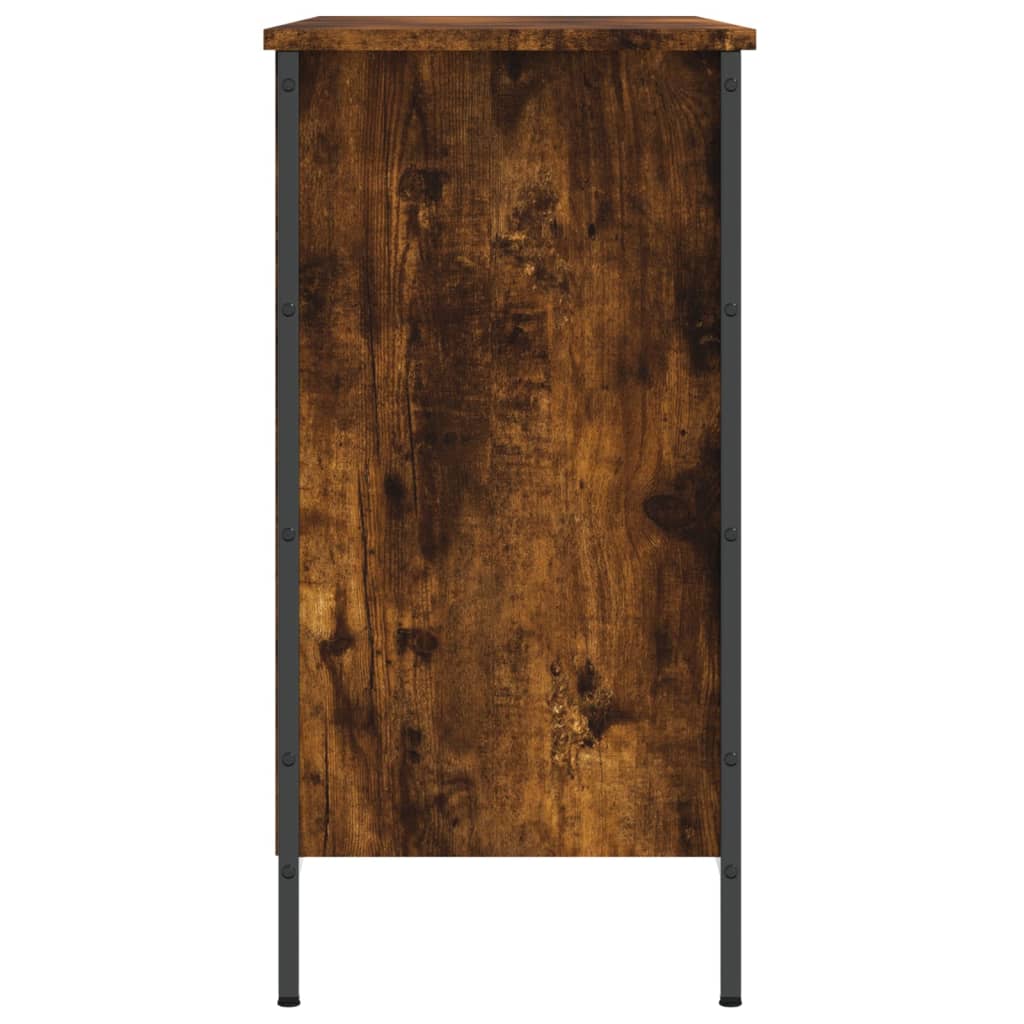 Armoire à chaussures chêne fumé 100x35x70 cm bois d'ingénierie - XIOS