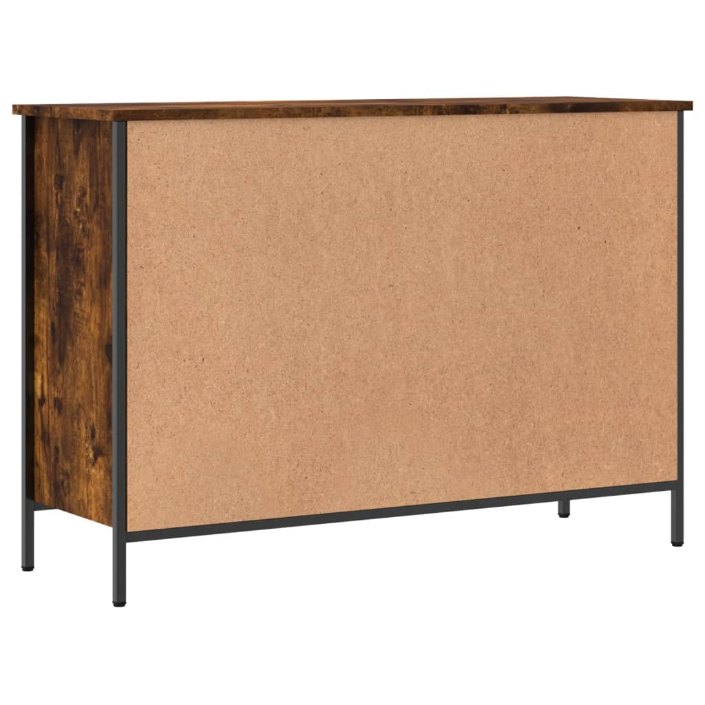 Armoire à chaussures chêne fumé 100x35x70 cm bois d'ingénierie - XIOS