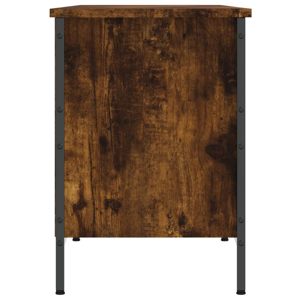 Armoire à chaussures chêne fumé 131x35x50 cm bois d'ingénierie - XIOS