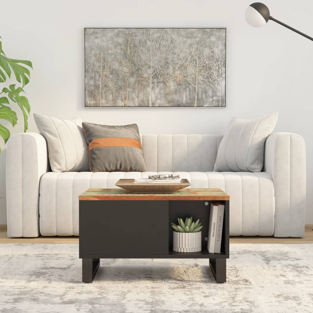 Table basse 60x50x35 cm bois de récupération massif - XIOS