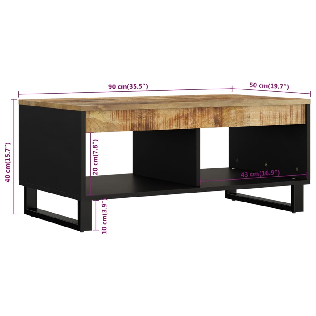Table basse 90x50x40 cm bois de manguier massif - XIOS