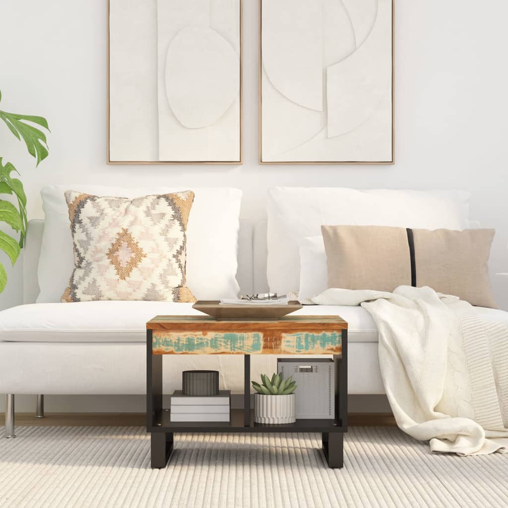 Table basse 55x50x40 cm bois de récupération massif - XIOS