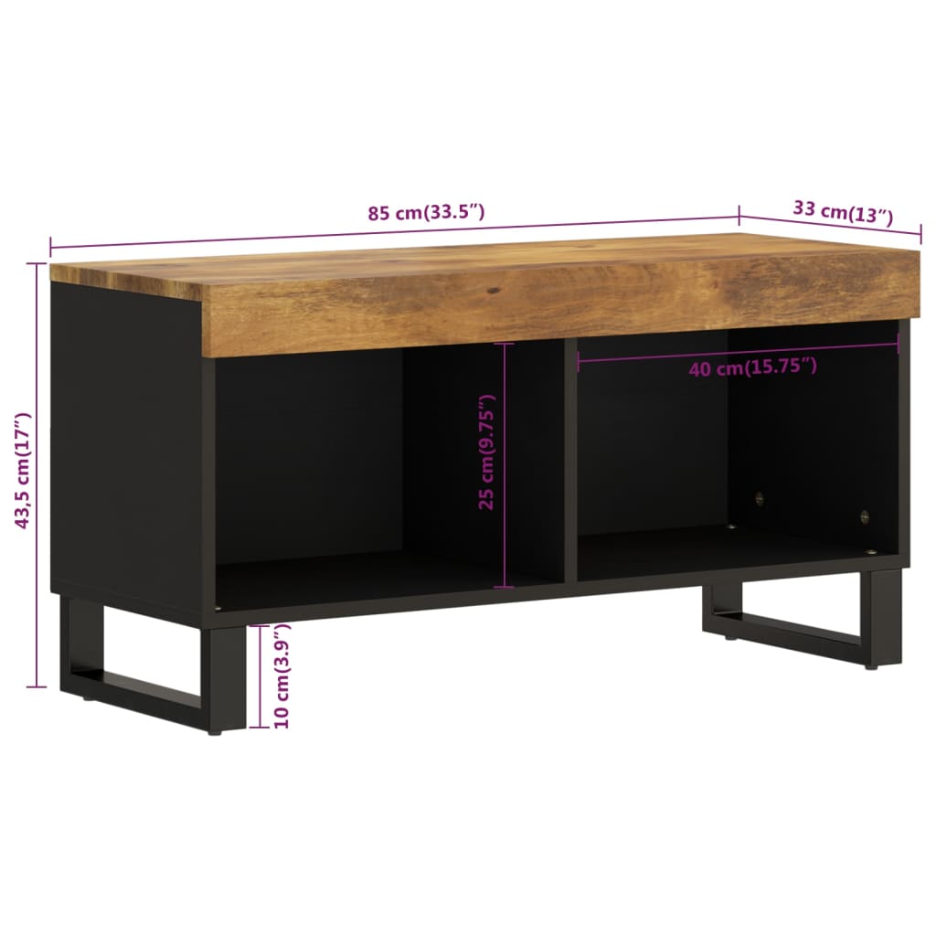 Meuble TV 85x33x43,5 cm bois massif de manguier - XIOS
