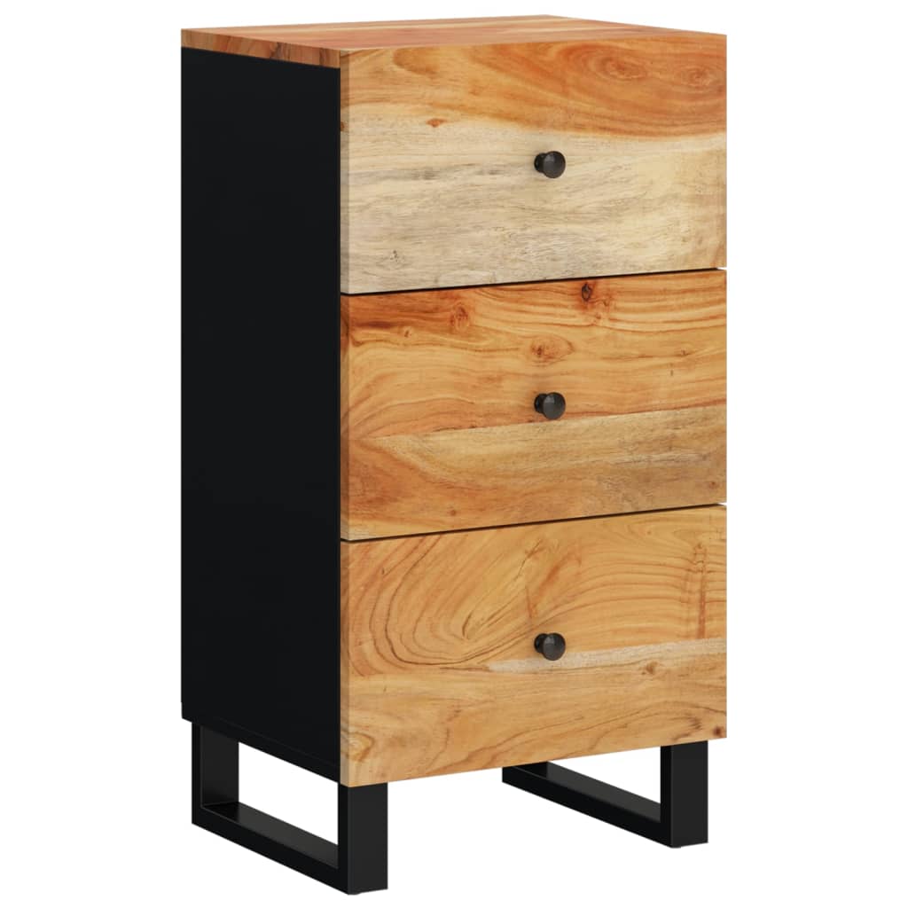 Buffet avec 3 tiroirs 40x33,5x75 cm bois massif d'acacia - XIOS