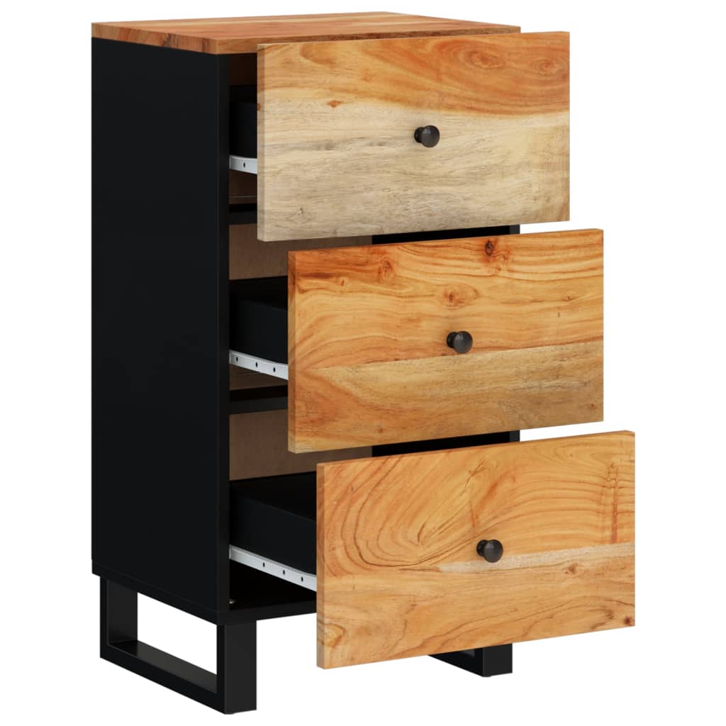 Buffet avec 3 tiroirs 40x33,5x75 cm bois massif d'acacia - XIOS