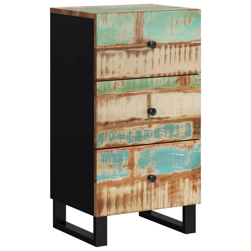 Buffet avec 3 tiroirs 40x33,5x75 cm bois massif de récupération - XIOS