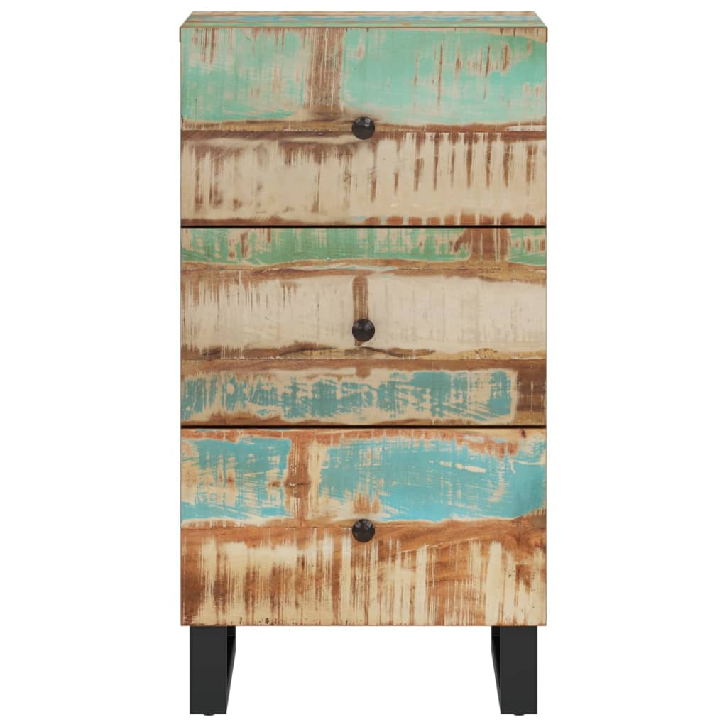 Buffet avec 3 tiroirs 40x33,5x75 cm bois massif de récupération - XIOS