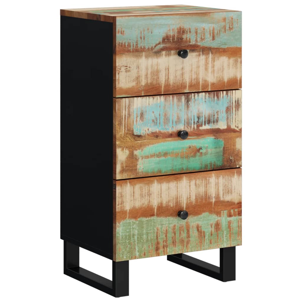 Buffet avec 3 tiroirs 40x33,5x75 cm bois massif de récupération - XIOS