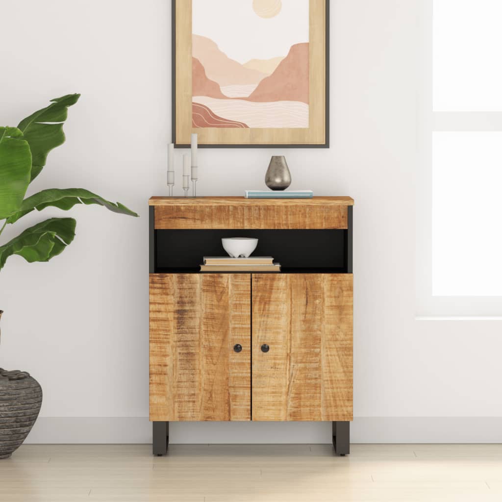 Buffet avec 2 portes 60x33x75 cm bois massif de manguier - XIOS