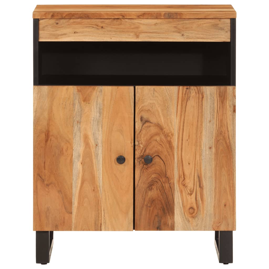 Buffet avec 2 portes 60x33x75 cm bois massif d'acacia - XIOS