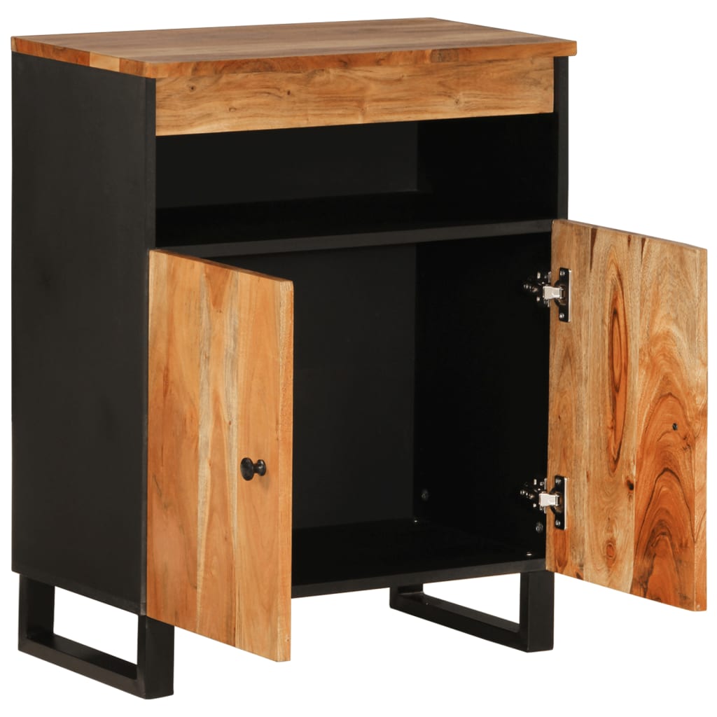Buffet avec 2 portes 60x33x75 cm bois massif d'acacia - XIOS
