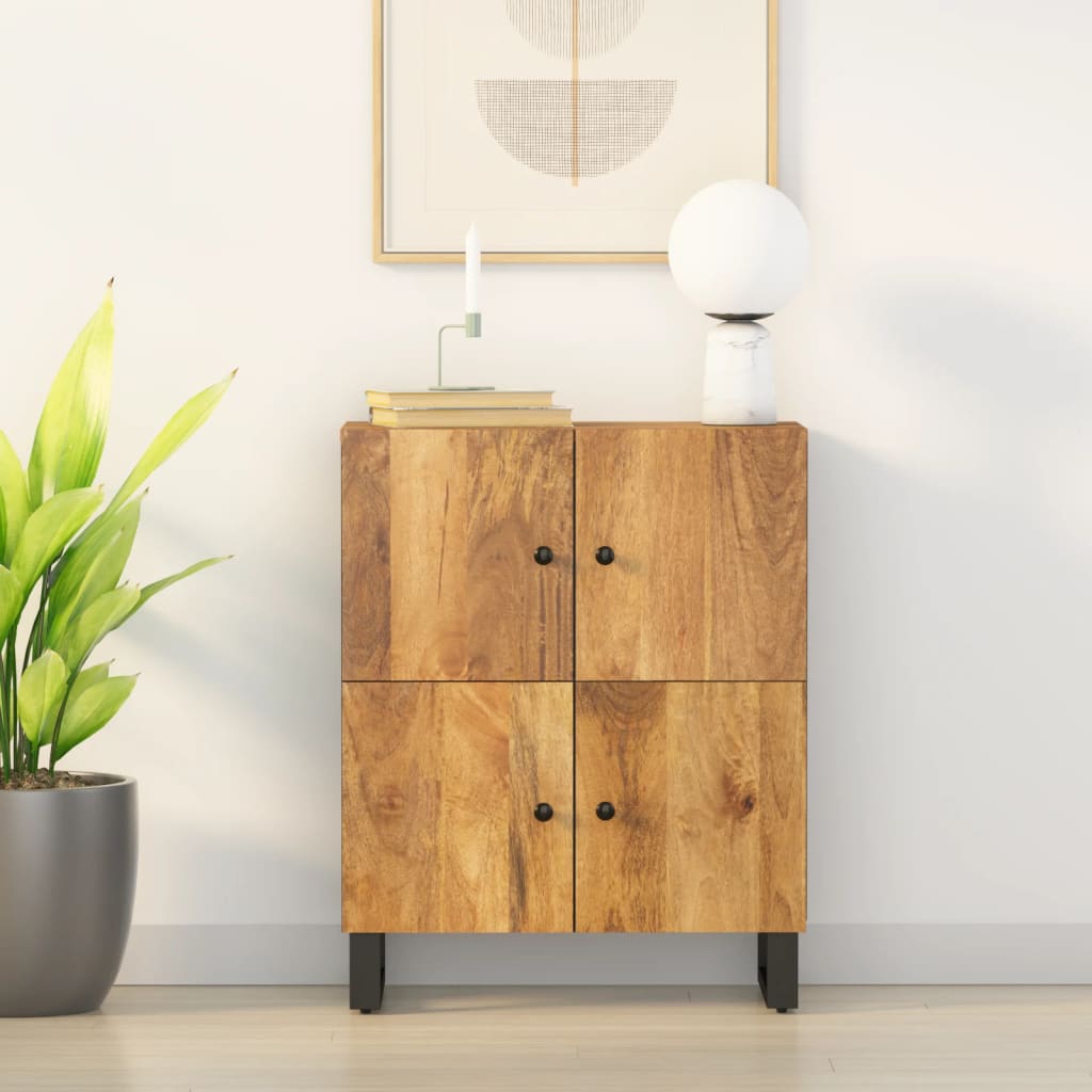 Buffet avec 4 portes 60x33x75 cm bois massif de manguier - XIOS